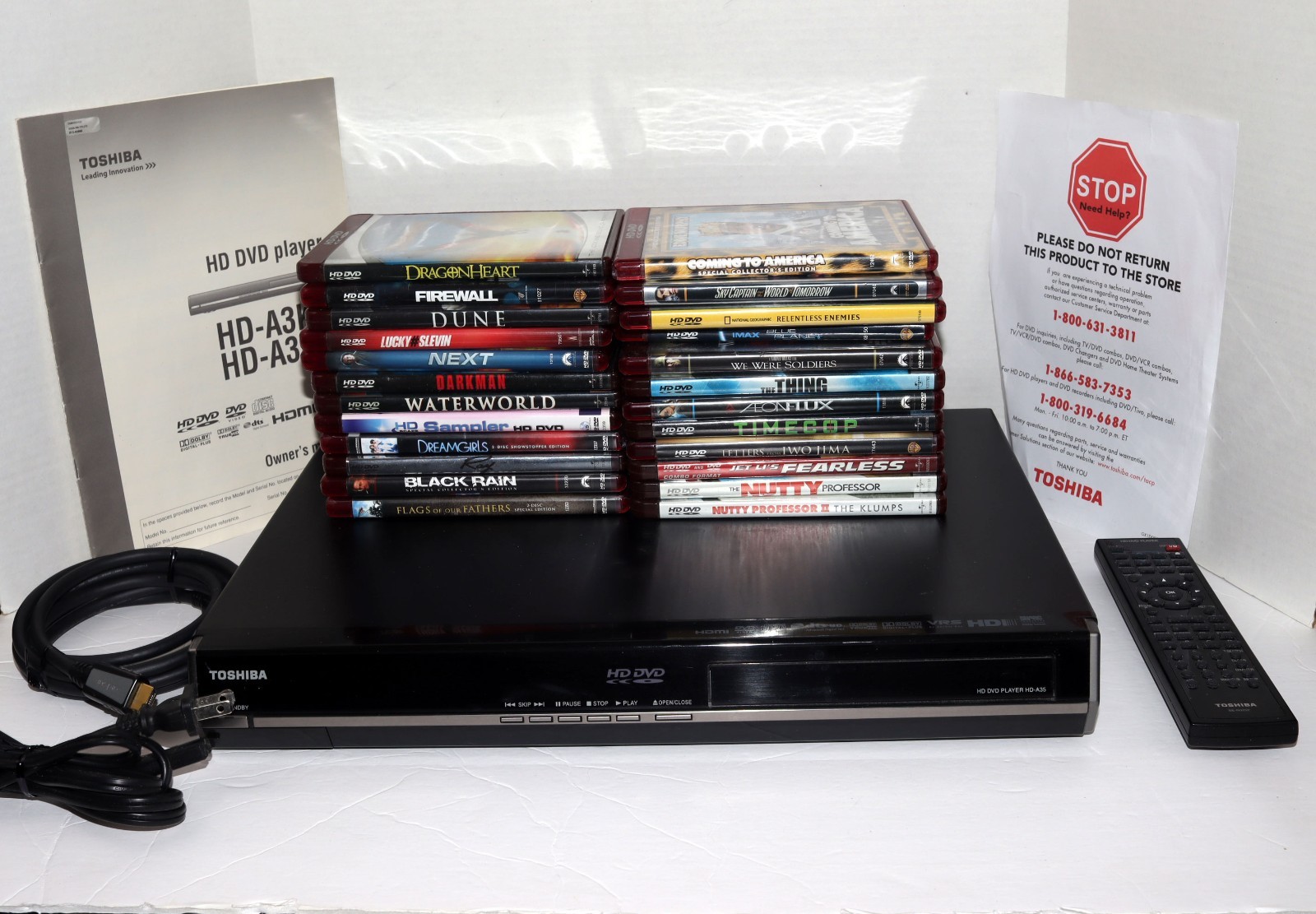 Toshiba HD-A35KU 1080p HD DVD Player With Manual And Remote Bundle Tested Works