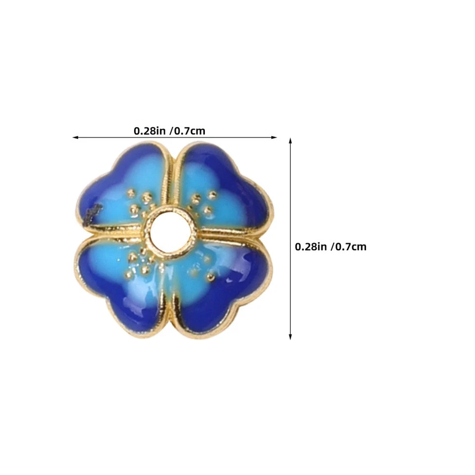 Flower Shaped Metal Enamel Bead Caps Colorful Cloisonne Floral Spacers for DIY - Bild 4 von 4