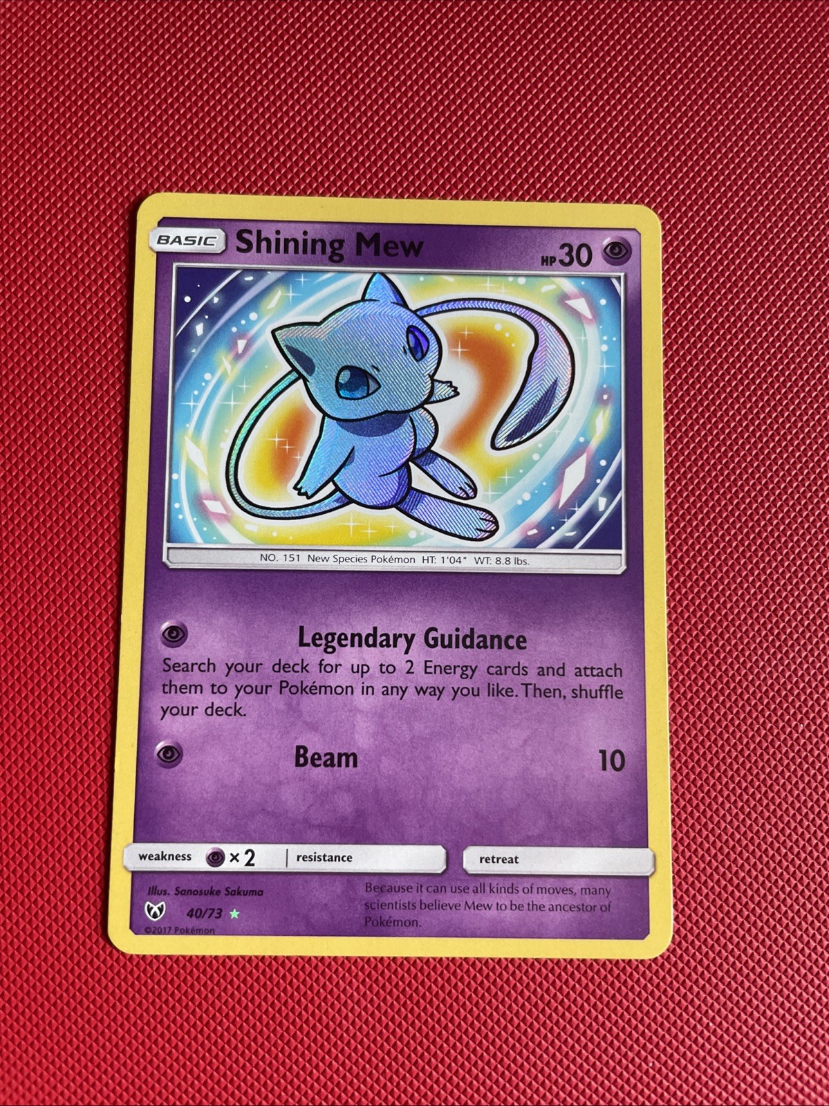 Pokémon TCG Shining Mew Shining Legends Holo Card 40/73