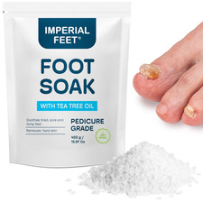 Epsom Salt Foot Soak W Tea Tree for Foot Bath PEDICURE GRADE - Toenail Repair,