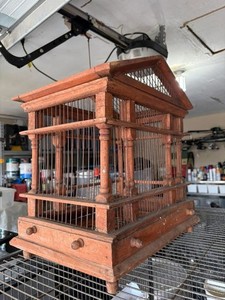 vintage swood and wire bird cage antique Amsterdam bird cage