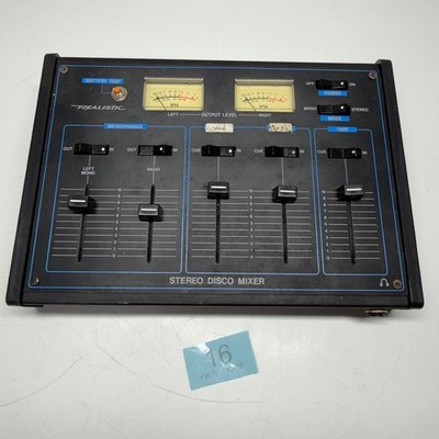 Vintage Realistic Stereo Mixer, Model 32-1100B, 1980s For Parts Or Repair