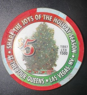 $5 Four Queens Happy Holidays LE Chip Downtown Las Vegas 1997