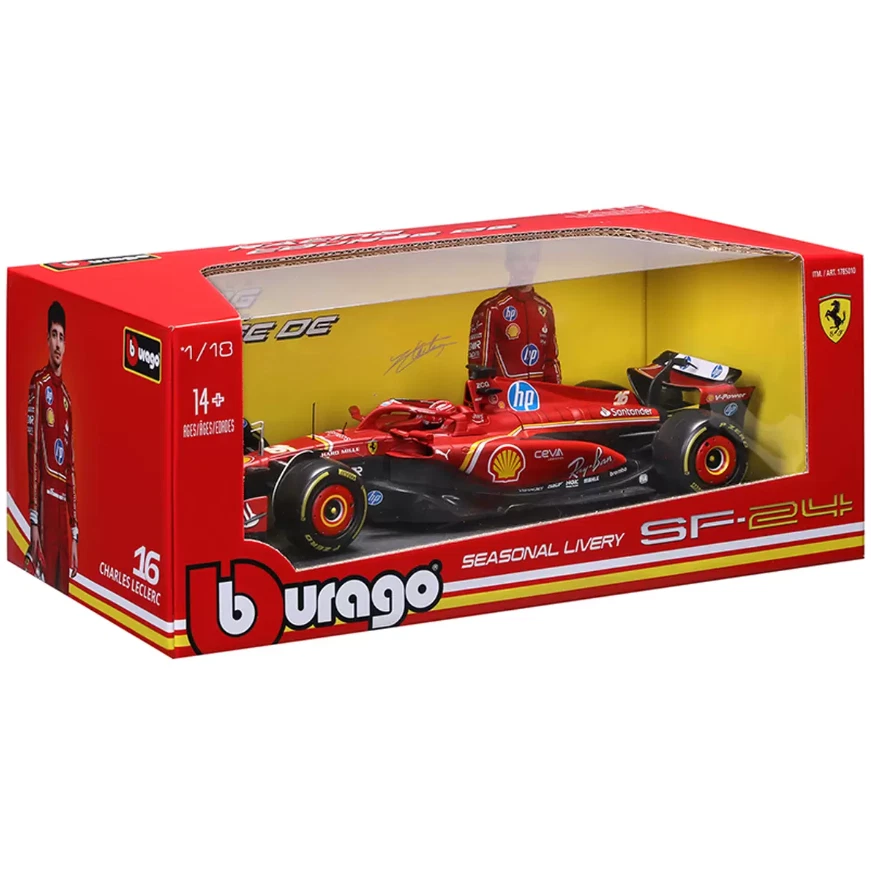 Maisto 1:18 Ferrari SF-24 Charles Leclerc 2024 Seasonal Livery Diecast Car - Image 4 of 4
