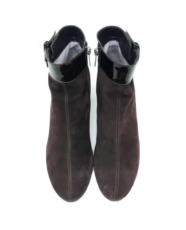 BeautiFeel Marrón Gamuza Patente Correa Botines Hebilla Dorada Mujer EU 41 US 10.5 Foto 4 de 4