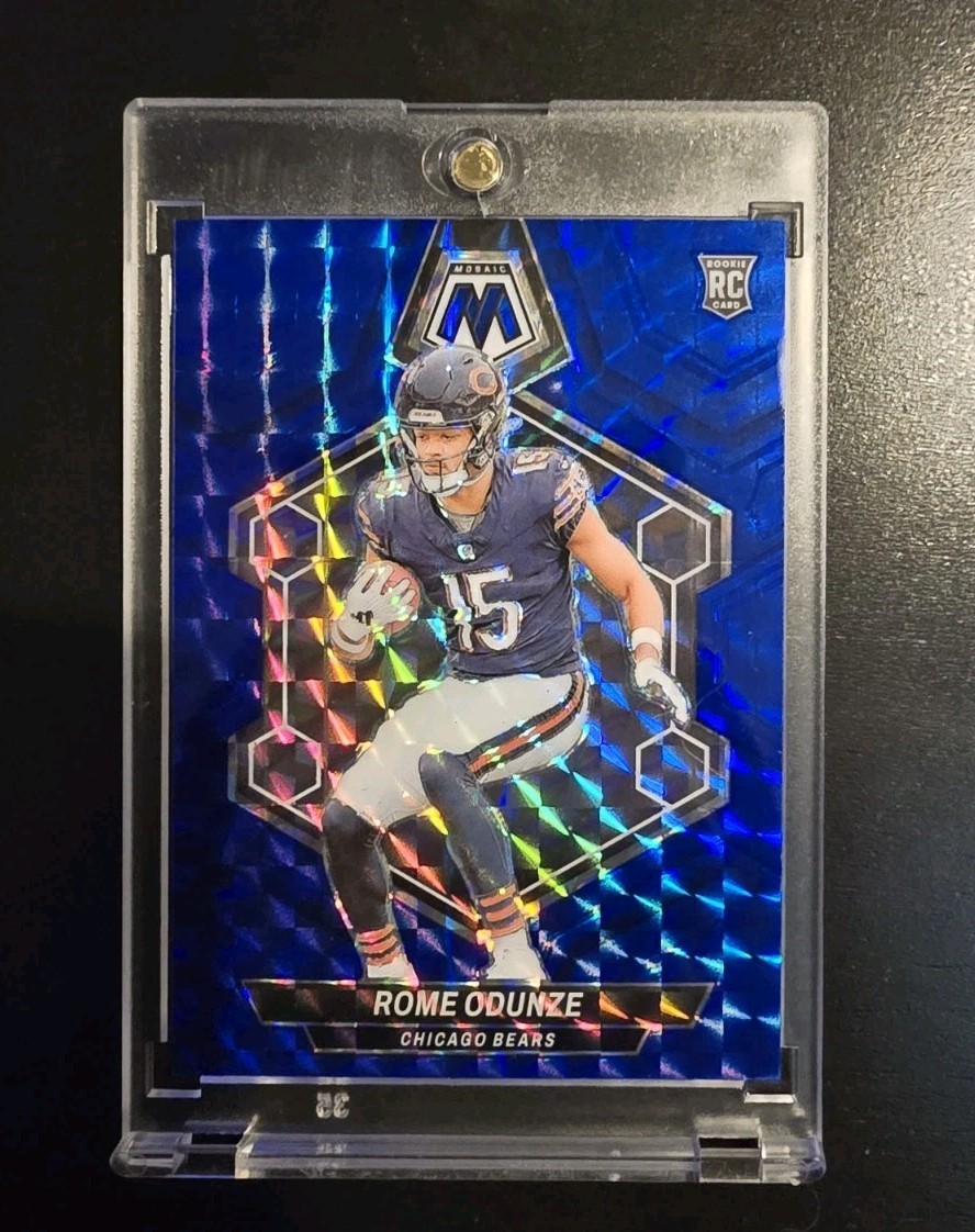 2024 Panini Mosaic Blue Prizm #309 Rome Odunze RC 47/99