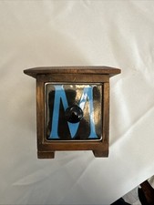 Wooden Trinket Box, M w/Ceramic Drawer Letter...