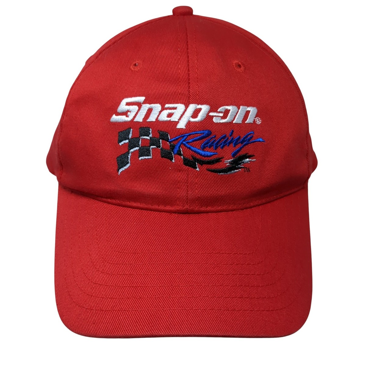 Snap-on Racing Snapback Hat Red One Size Solid Embroidered K-Products