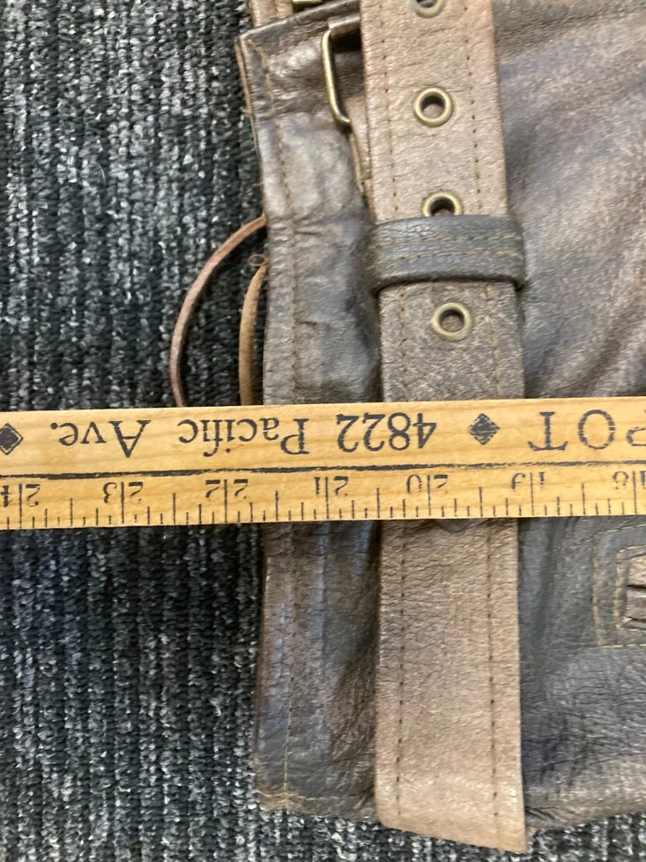 复古美国上衣真皮衬衫夹克男式小号黑色按扣棕色 — 第 2/4 张图片