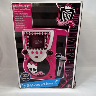 Monster High Sakar CD+G Kareoke Machine with Screen Monitor New Open Box