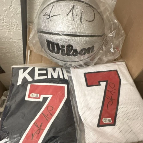 Shawn Kemp Seattle Supersonics Signed Basketball Beckett Authenticated 2x jersey