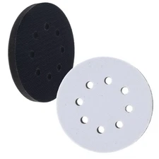 2 Dura-Gold 5" x 10mm Soft Density Interface Pads, Hook & Loop, 8 Hole Pattern