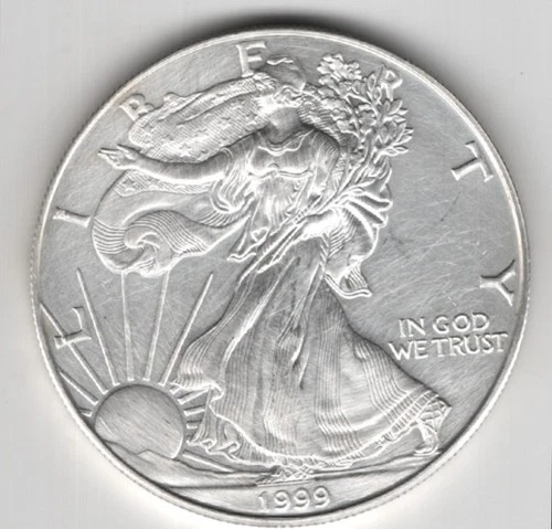 1999 WALKING LIBERTY AMERICAN EAGLE .999 FINE SILVER DOLLAR COIN 1oz. $1 USA