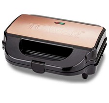 Image of New - Tower - 3-in-1 - 2 Portion Sandwich Maker Toaster - Rose Gold Colour -BNIB