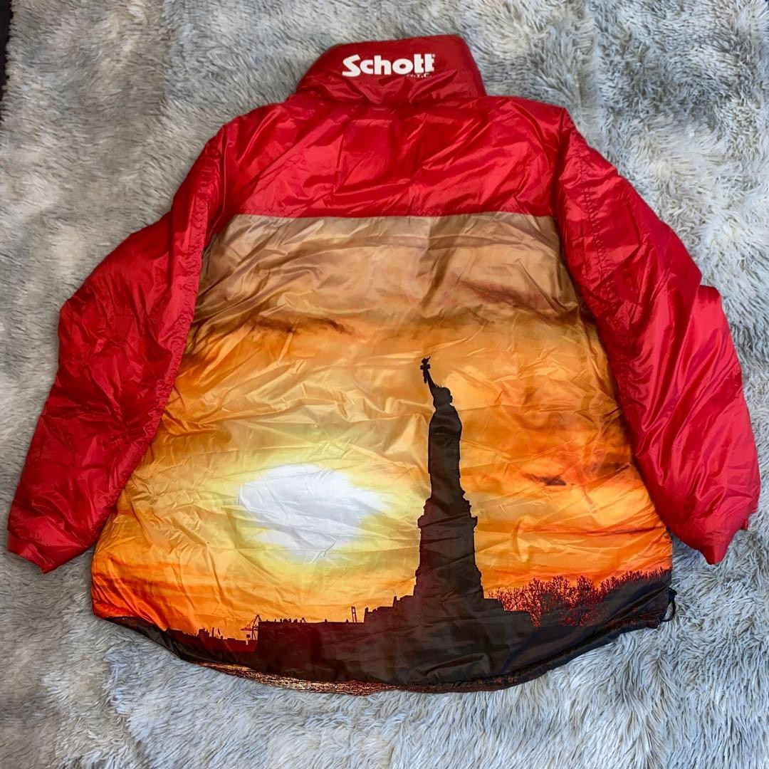 Schott Reversible Down Jacket Liberty Goddess Red… - image 10