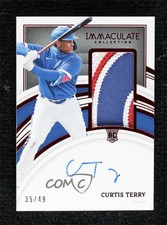 2022 Panini Immaculate Rookie Red 35/49 Curtis Terry #154 Patch Auto 1b8