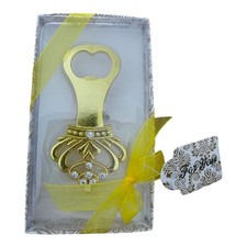 Ouvre-bouteille couronne dorée faveurs de mariage - souvenirs de fête royale - boîte cadeau