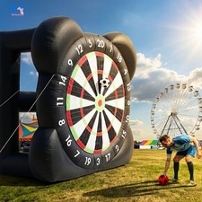 10FT Inflatable Soccer Darts Board w/Built-in Blower  Balls for Kids Adults Fun