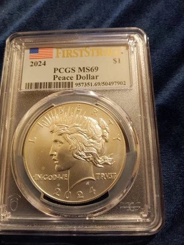 2024 Peace Silver Dollar $1PCGS MS.69 First Strike Beautiful Coin