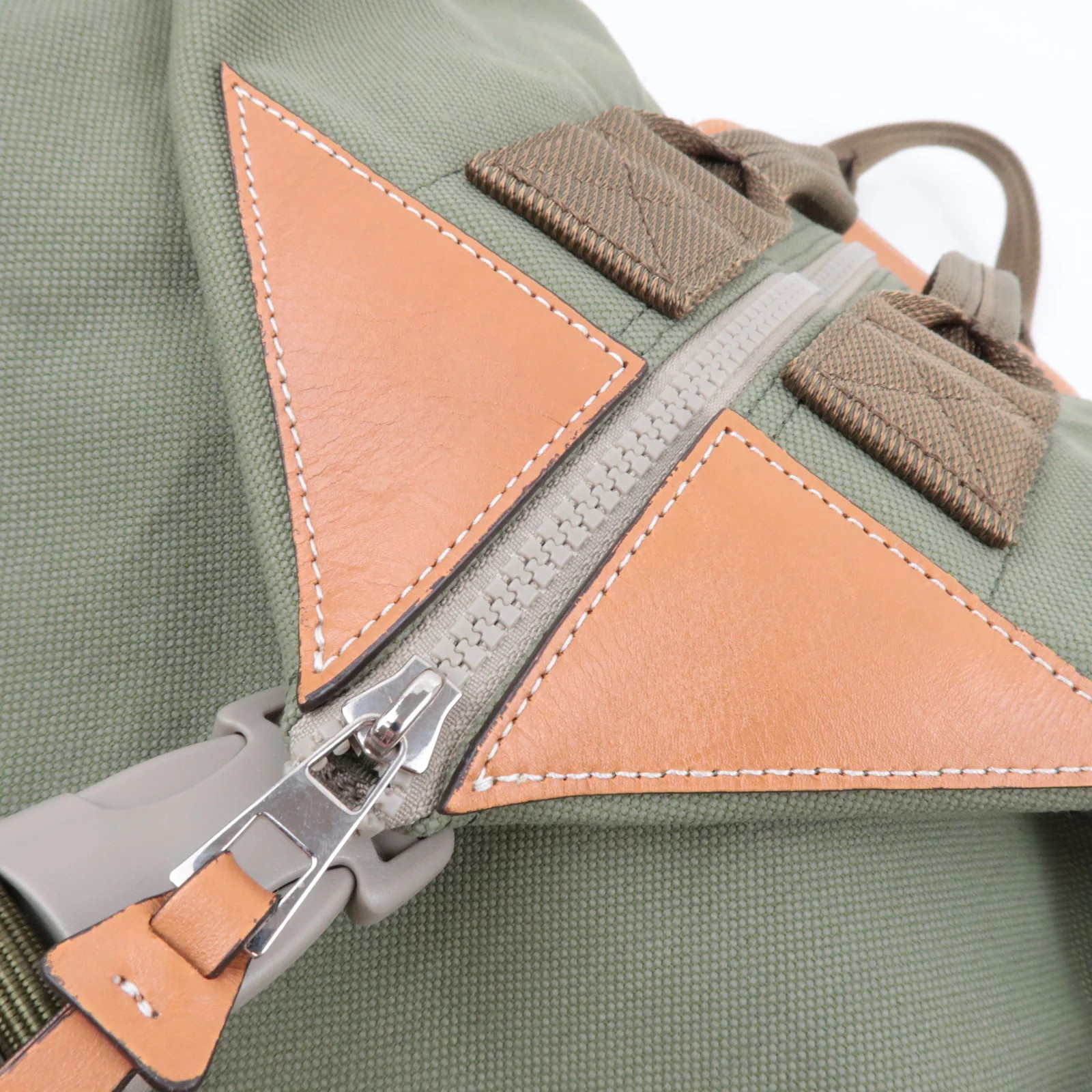 LOEWE Anagram Convertible Backpack Canvas Khaki A… - image 16