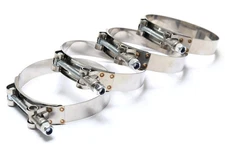 T-CLAMP-92-100 Stainless Steel T-Bolt Clamps, 3.5", 4pk