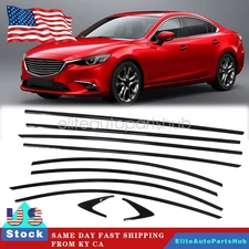 Glossy Black Car Window Molding Trim Strips 10PCS For Mazda 6 Sedan 2014-2021