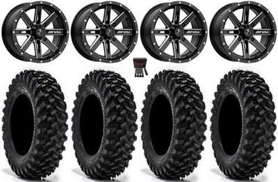 MSA Boxer 14'' Wheels Milled 34'' Warrior XT Tires Can-Am Renegade Outlander