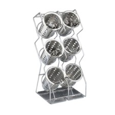 Cal-Mil CalMil 1025639 6Hole Silver Cylinder Holder