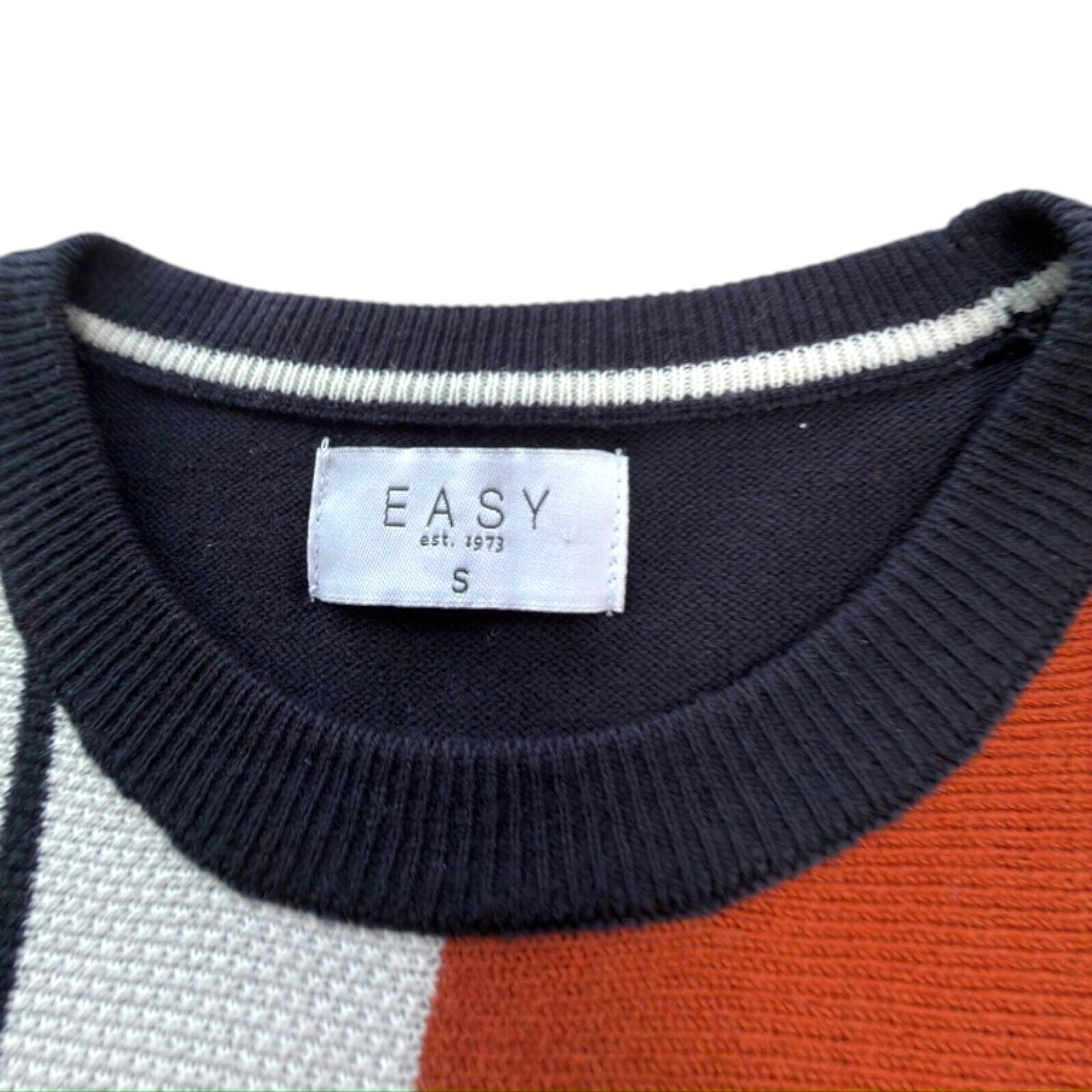 Easy Jumper Men's Uk Size S Brown Embroidered Logo Long Sleeve Elasticated image 8