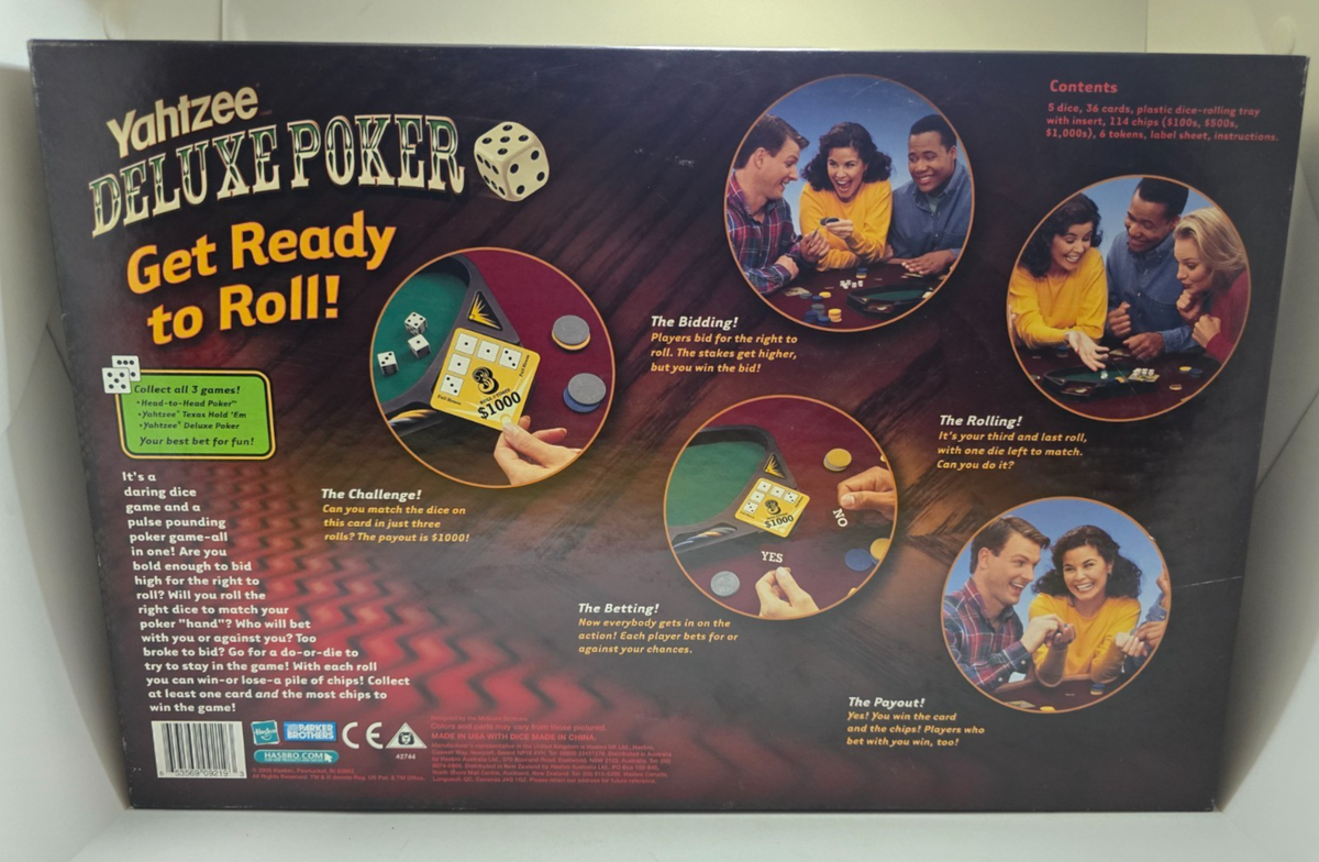 Yahtzee Deluxe Poker Dice Board Game 2005 Parker Brothers 100