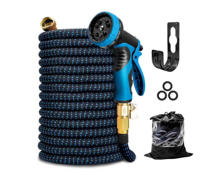 ATEROD 25FT EXPANDABLE GARDEN HOSE W/ 10-FUNCTION SPRAY NOZZLE LEAKPROOF