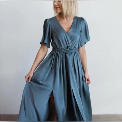 off the shoulder long dress formal Off-Shoulder Glitter with Side Slit Gold / Large Fitted waist seam with needs photo seo Size:48L Bodycon Dresses Women's Night