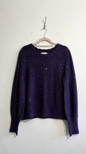 Fat Face Jumper Size 14 Purple Jasmine Sparkle Knit Sequins