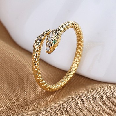 Vintage Gothic Snake Opening Adjustable Rings Personalized Animal Ring Gifts