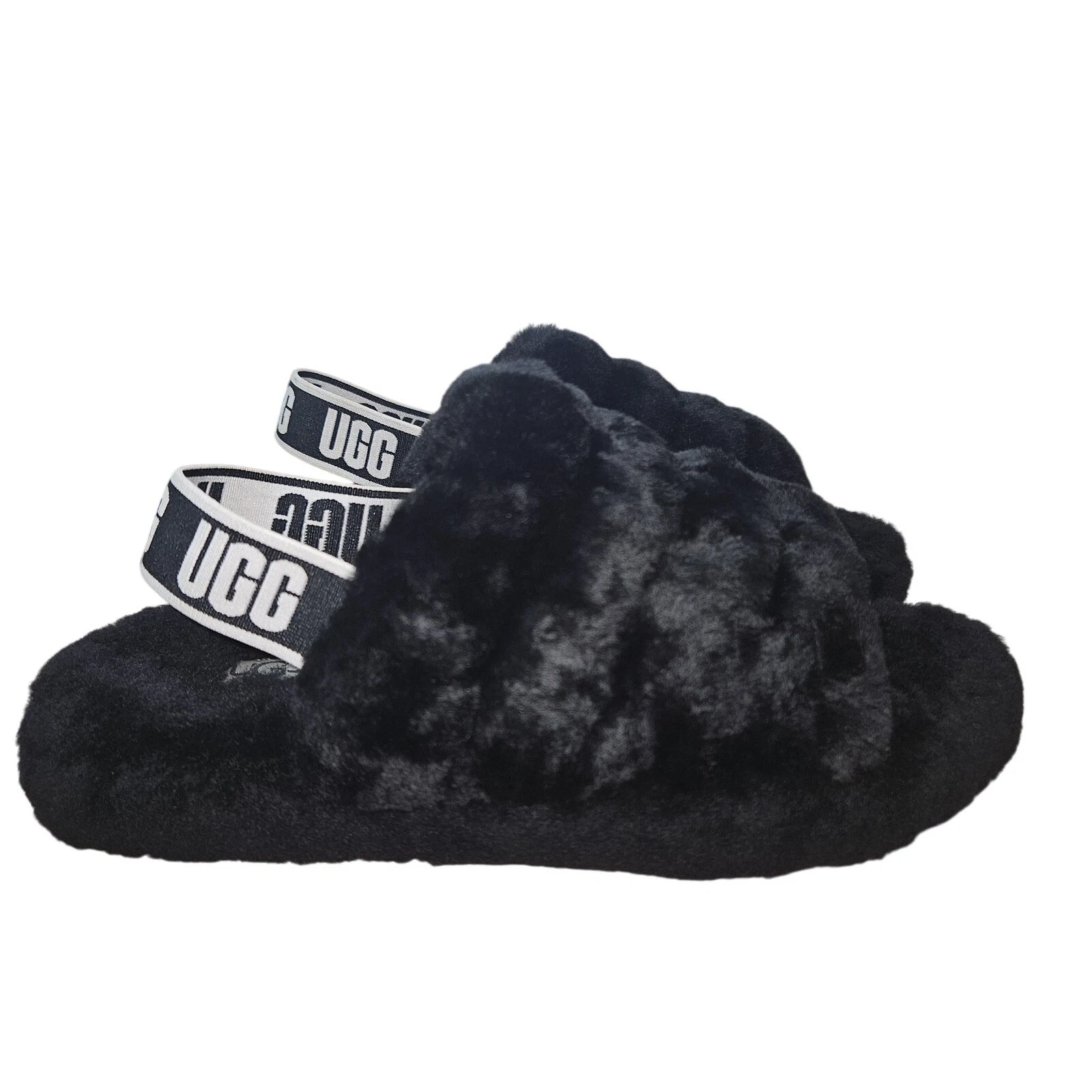 UGG Fluff Yeah Slide pantofole bambini taglia 2 sandali pelosi shearling scarpe comode