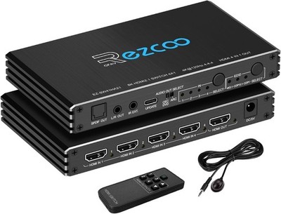 EZCOO, AVSTAR HDMI Switch 4x1 8K 120Hz 48Gbp, HDCP 2.3, ARC, Switcher 4 in 1 Out