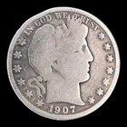 1907-O Barber Silver Half Dollar