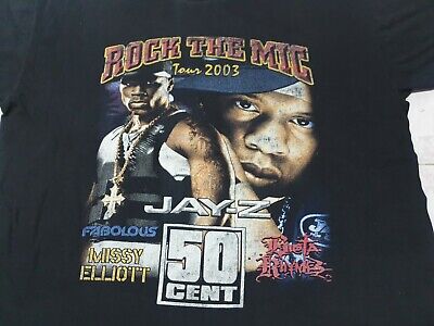 れています JAY-Z 50CENT ROCK THE MIC 2003 Tシャツ 匿名発送の通販