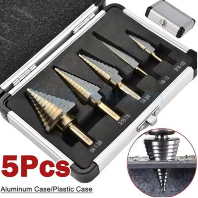 #ad 5Pcs HSS Cobalt Hole Large Metal Step Drill Bit Set Titanium Cutter Cone 50 Size $8.99