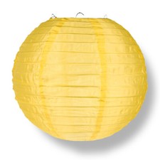 20" Gold Yellow Nylon Lantern, Even Ribbing, Durable, Hanging Decoration