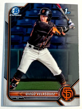 2022 Bowman Chrome Baseball 1st Prospect Card #BCP-110 Diego Velasquez Giants