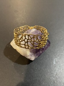 Authentic Vintage Rare 24K Gold Plated Joidart Golden Cuff Bracelet