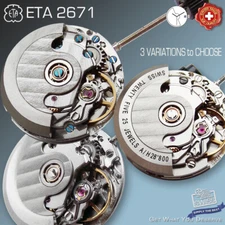 MOVEMENT AUTOMATIC ETA 2671, 3 ROTOR VARIATIONS, SWISS MADE