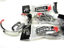 3 PAIRS MCR Safety Glasses Gray Lens (2-Red& 1 Green) Wrap Around Eye Protection