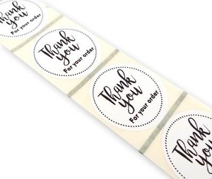45mm round labels white thank you for your order postage labels