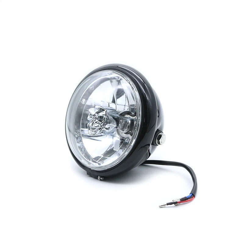 Motorcycle Skull Front 12V Head Light Headlight Head Lamp For Honda GN125 CG125  — 第 3/4 张图片