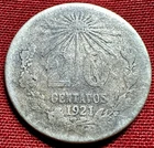 1921 Mexico 20 Centavos Silver — photo from another recent sale