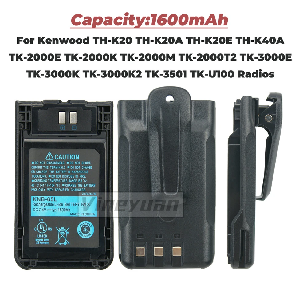 10pc KNB-65L Li-ion Battery For Kenwood TKU100 TK2000 TK3000 TK3501 TK3212 Radio - Image 4 of 4