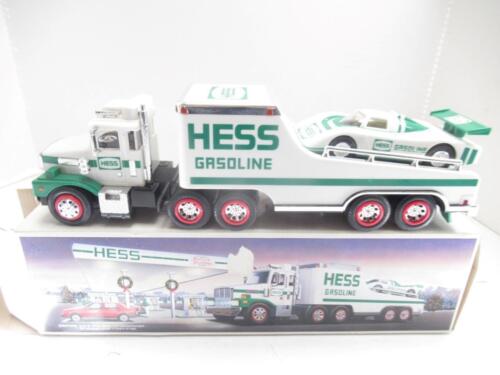 HESS  - 1988 TRUCK W/RACING CAR  -  NEW IN THE BOX - SH - Picture 1 of 4