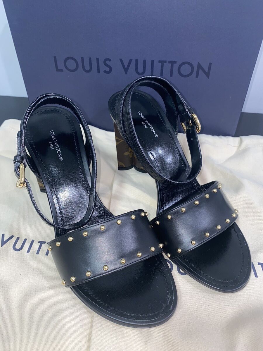 LOUIS VUITTON SILHOUETTE SANDAL in BLACK. SIZE US 8.5 N / LV LOUIS VUITTON SILHOUETTE SANDAL in BLACK. SIZE US 8.5 N / LV